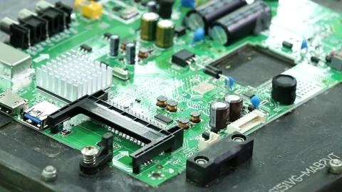 Assembly and production of electronic circuit boards for TV Stock Footage 162915146