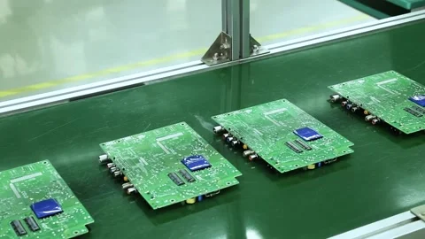 Assembly and production of electronic circuit boards for TV Stock Footage 162916165