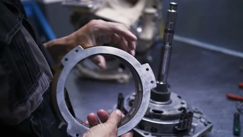 Assembly of automatic transmission of the car Stock Footage 173522159