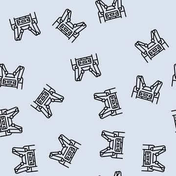 Assembly car line seamless pattern イラスト素材