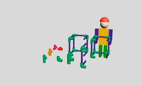 Assembly of construction workers 3D Illustrazione stock