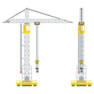 Assembly crane side view and front view Stock Illustration