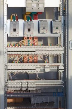 Assembly of the electrical distribution Cabinet. Foto stock