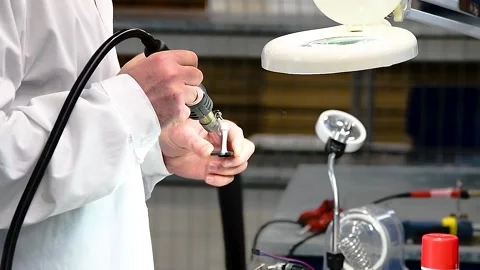 Assembly of electronic devices in lab Stock Footage 222584806