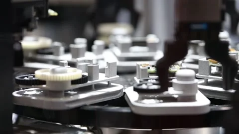 Assembly electronics line Stock Footage 97789663
