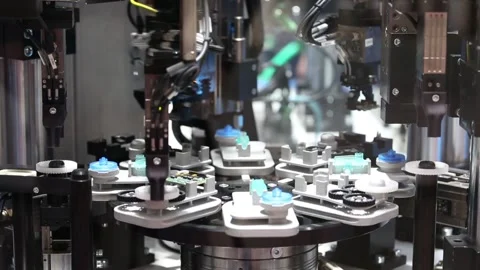 Assembly electronics line Stock Footage 97789742