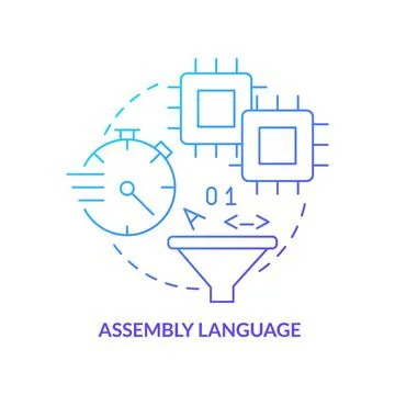 Assembly language blue gradient concept icon Illustrazione stock