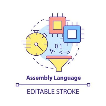 Assembly language concept icon Stock-Illustration