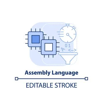Assembly language light blue concept icon イラスト素材