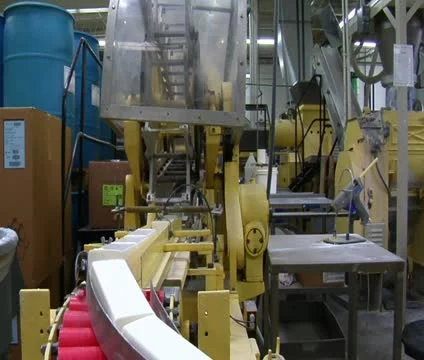 Assembly line with bars of soap Stock Footage 21596937