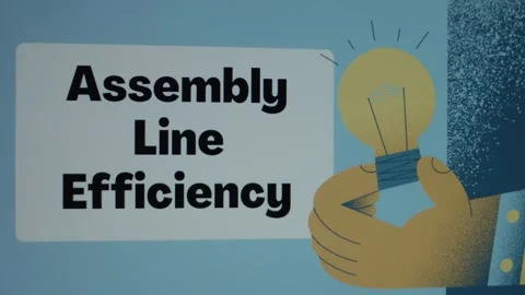 Assembly Line Efficiency inscription on blue background. Graphic presentation Stock Footage 270719806
