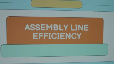 Assembly Line Efficiency inscription on page divided into colored spaces Stock Footage 270716089