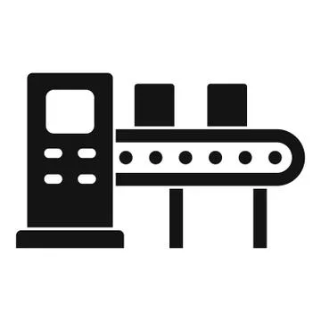 Assembly line icon, simple style Illustrazione stock