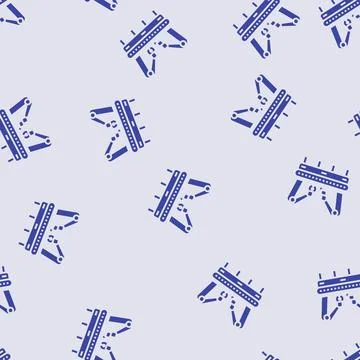 Assembly line manufacturing engineer glyph seamless pattern Stock Illustration
