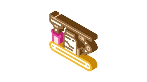 Assembly line manufacturing engineer isometric icon animation Stock Footage 327291702