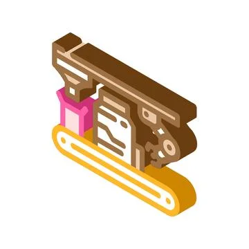 Assembly line manufacturing engineer isometric icon vector illustration Stock Illustration