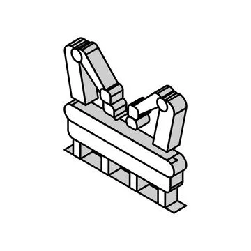 Assembly line manufacturing engineer isometric icon vector illustration Stock Illustration