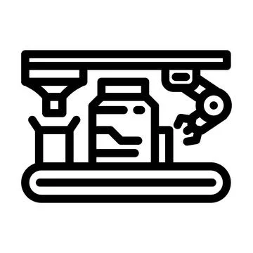 Assembly line manufacturing engineer line icon vector illustration Stock Illustration