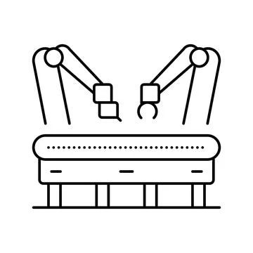 Assembly line manufacturing engineer line icon vector illustration 스톡 일러스트