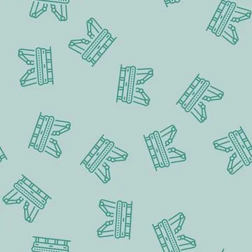 Assembly line manufacturing engineer line seamless pattern Stock Illustration
