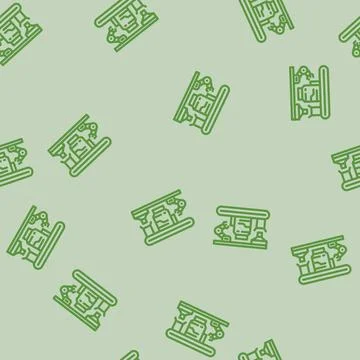 Assembly line manufacturing engineer line vector seamless pattern Stock Illustration
