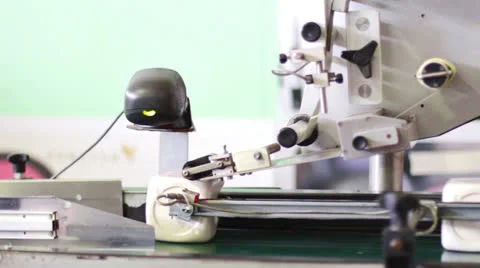 Assembly line of packging,wrapping,boxing in factory Stock Footage 22555288