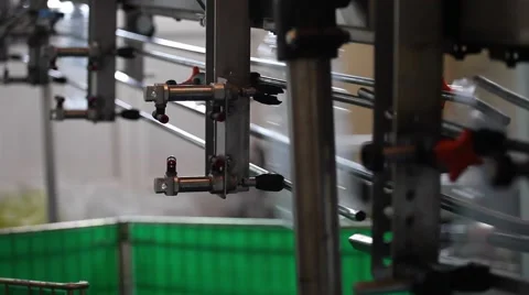 Assembly line with plastic bottle of soda and water in factory Stock Footage 55911315