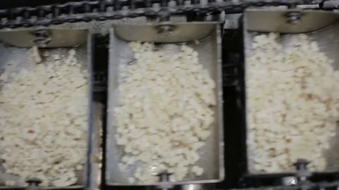 Assembly line with slices of soap Stock Footage 83639191