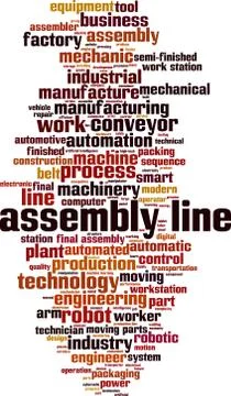 Assembly line word cloud Stock Illustration