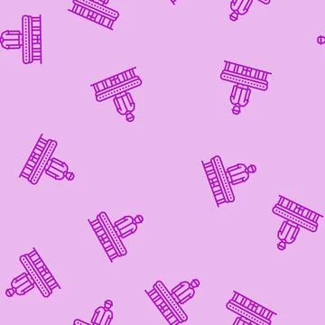 Assembly line worker industry line seamless pattern Stock Illustration