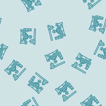 Assembly line worker industry line vector seamless pattern 库存插图