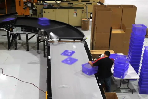 Assembly Line Worker Time Lapse Video stock 936217