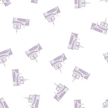 Assembly of military models glyph vector seamless pattern Stock Illustration
