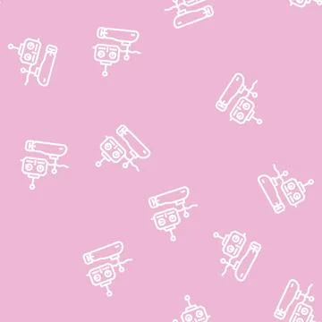Assembly of military models line vector seamless pattern Stock Illustration