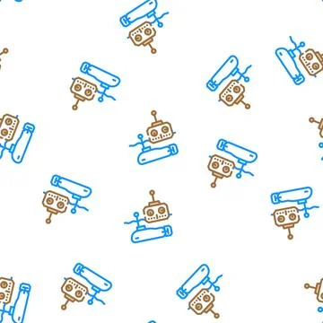 Assembly of military models vector seamless pattern 库存插图