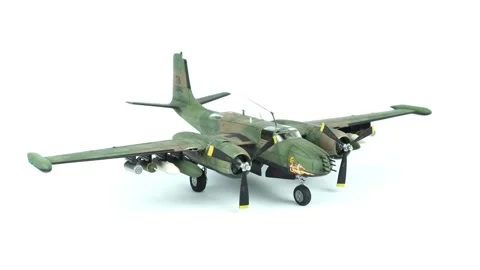 Assembly Model of the American Attack Aircraft A-26 Invader. Stock Footage 295455598