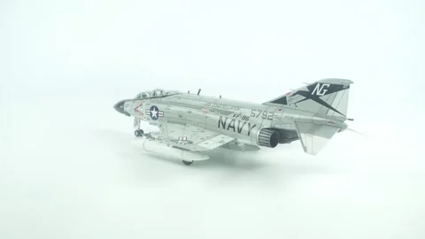 Assembly Model of the American F-4 Phantom II Fighter with Combat Load. Stock Footage 314597250