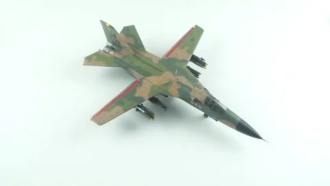 Assembly Model Of The American Tactical Bomber F-111 on a White Background. 스톡 동영상 341091078
