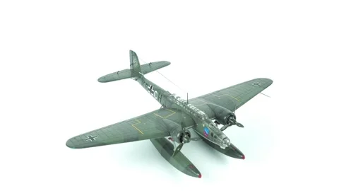 Assembly Model German Multipurpose Naval Aircraft Heinkel He 115. 動画素材 295382952