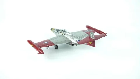 Assembly Model of the Northrop F-89 Scorpion Interceptor Fighter. Video stock 295384952