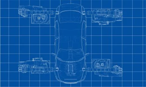 Assembly of motor vehicle. Vector 库存插图