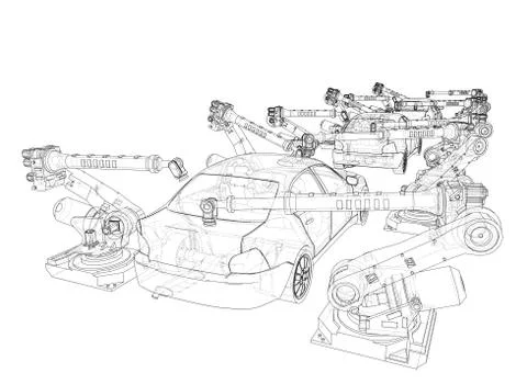 Assembly of motor vehicle. Vector 스톡 일러스트