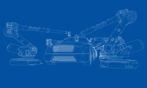 Assembly of motor vehicle. Vector 스톡 일러스트
