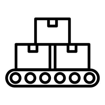 Assembly parcel line icon, outline style Stock Illustration