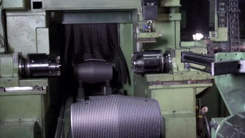 Assembly part at the electrode factory Production equipment nuclear power plants Stock Footage 115960891