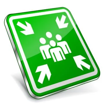 Assembly point 3d Stock Illustration