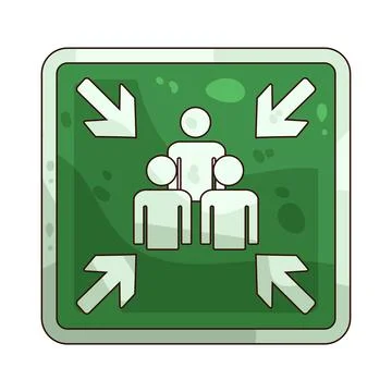 Assembly point illustration Stock Illustration