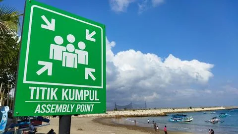 Assembly Point Sign Board Stock Photos