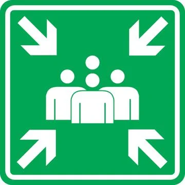 Assembly Point Sign. Illustrazione stock