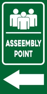 Assembly point  sign Stock Illustration